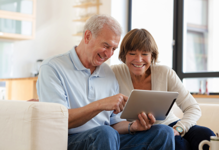 older couple on tablet