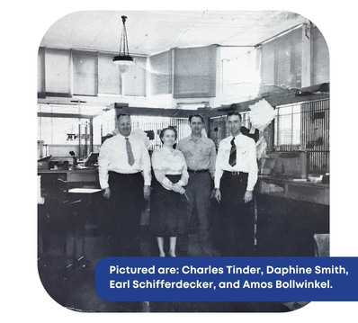 Pictured are_ Charles Tinder, Daphine Smith, Earl Shifferdecker, and Amos Bollwinkel